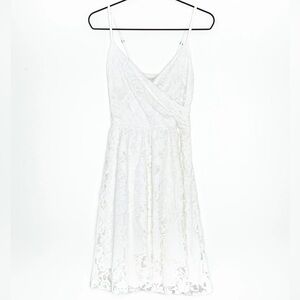 Abercrombie & Fitch Monroe Lace White Cream Strappy Midi Dress Spring